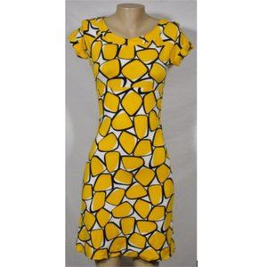 DvF Black and Yellow Jersey Dress